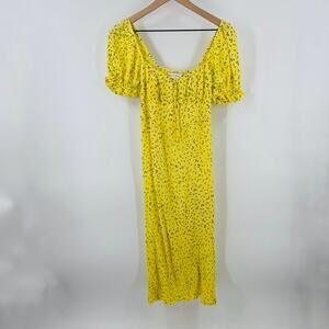 Faithfull the Brand Yellow Floral Midi Dress